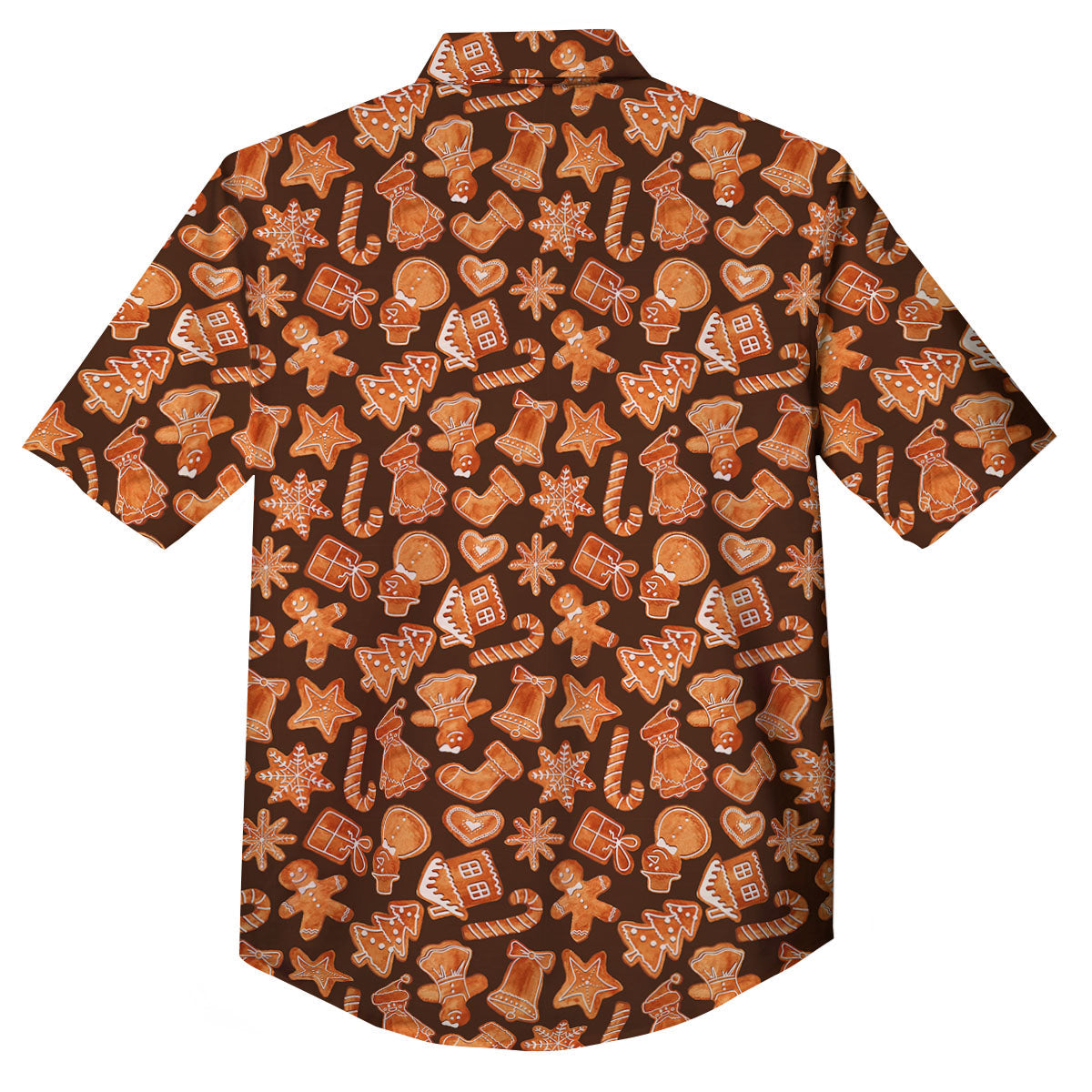 Cookies Gingerbread Print Pattern Button Up Shirt-grizzshop