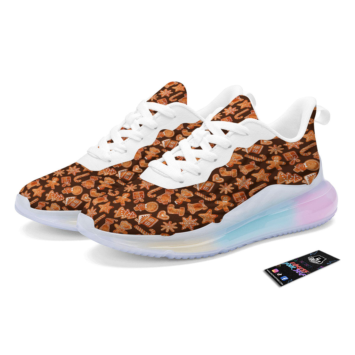 Cookies Gingerbread Print Pattern Running Sneakers-grizzshop