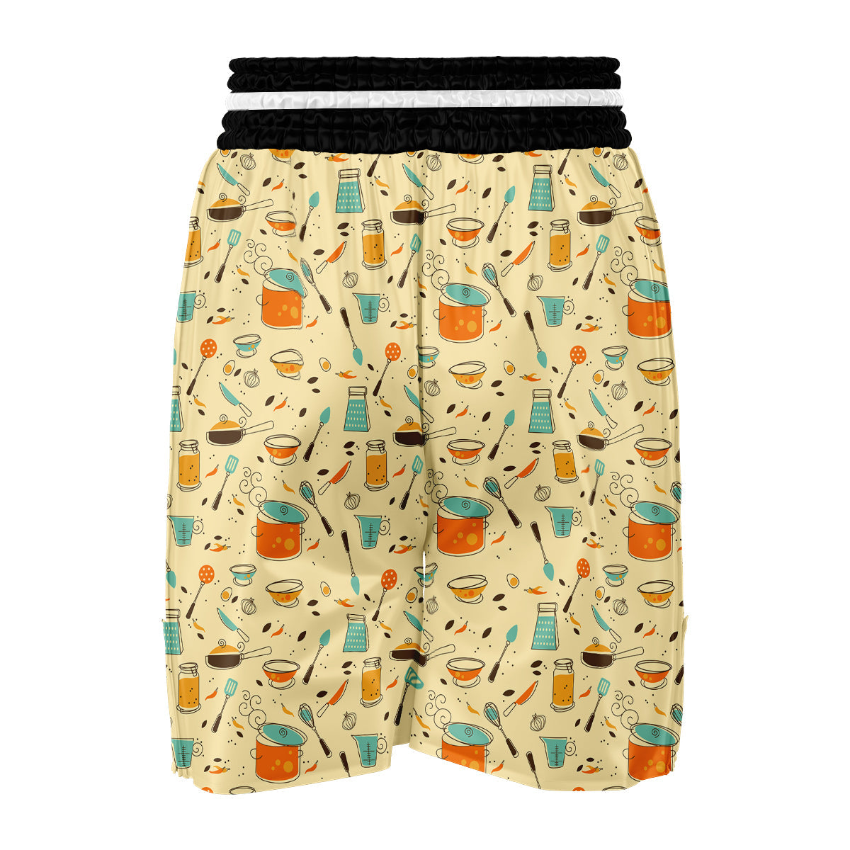 Cooking And Beige Print Pattern Boxing Shorts-grizzshop