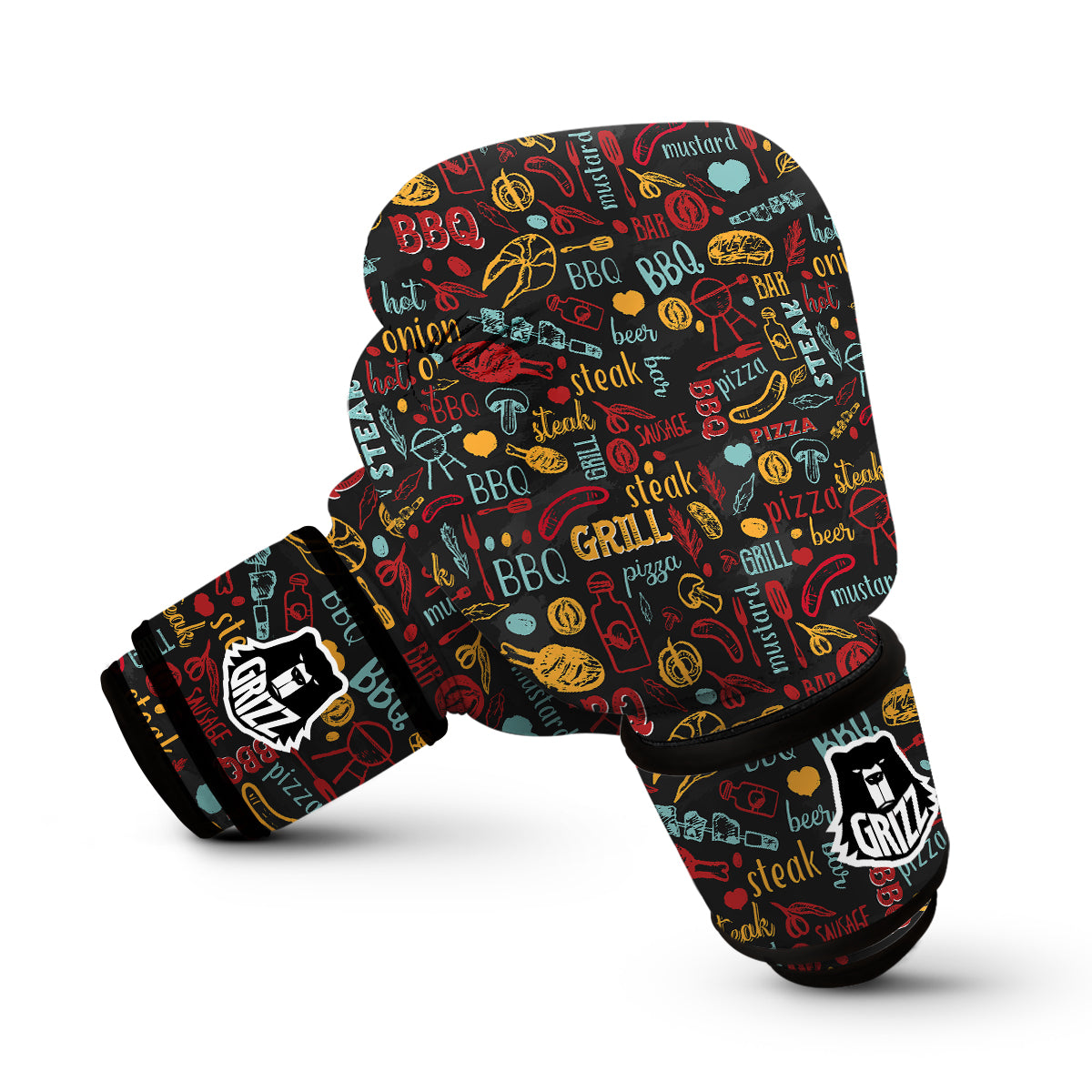 Cooking Text Colorful Print Pattern Boxing Gloves-grizzshop