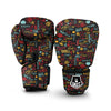 Cooking Text Colorful Print Pattern Boxing Gloves-grizzshop