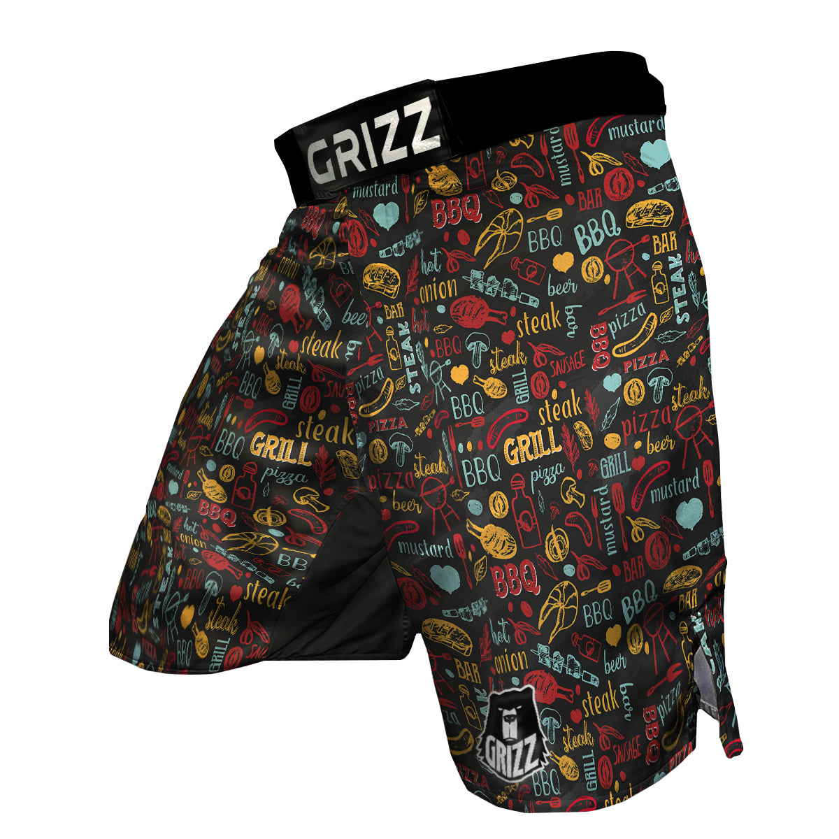 Cooking Text Colorful Print Pattern MMA Shorts-grizzshop