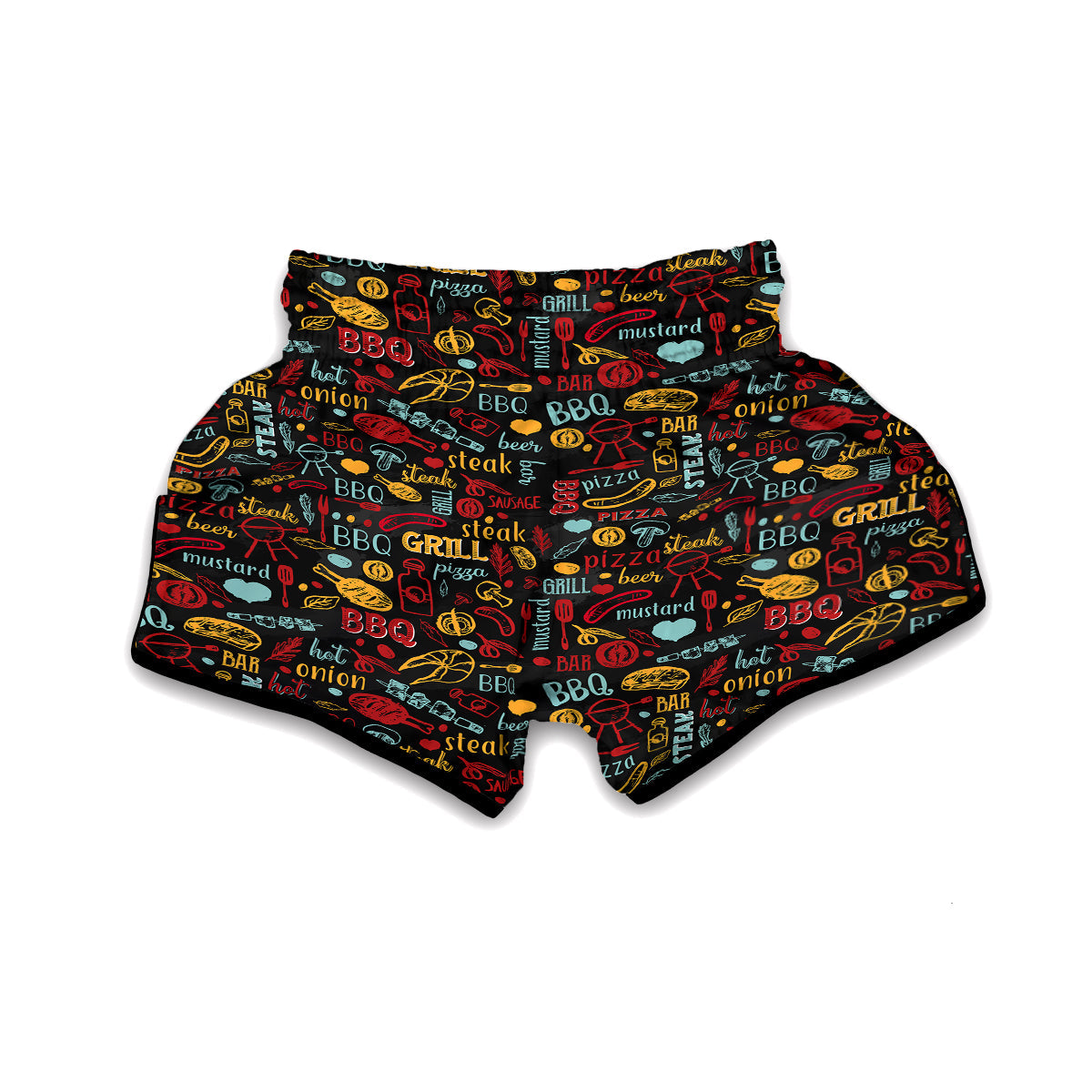 Cooking Text Colorful Print Pattern Muay Thai Boxing Shorts-grizzshop