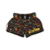 Cooking Text Colorful Print Pattern Muay Thai Boxing Shorts-grizzshop