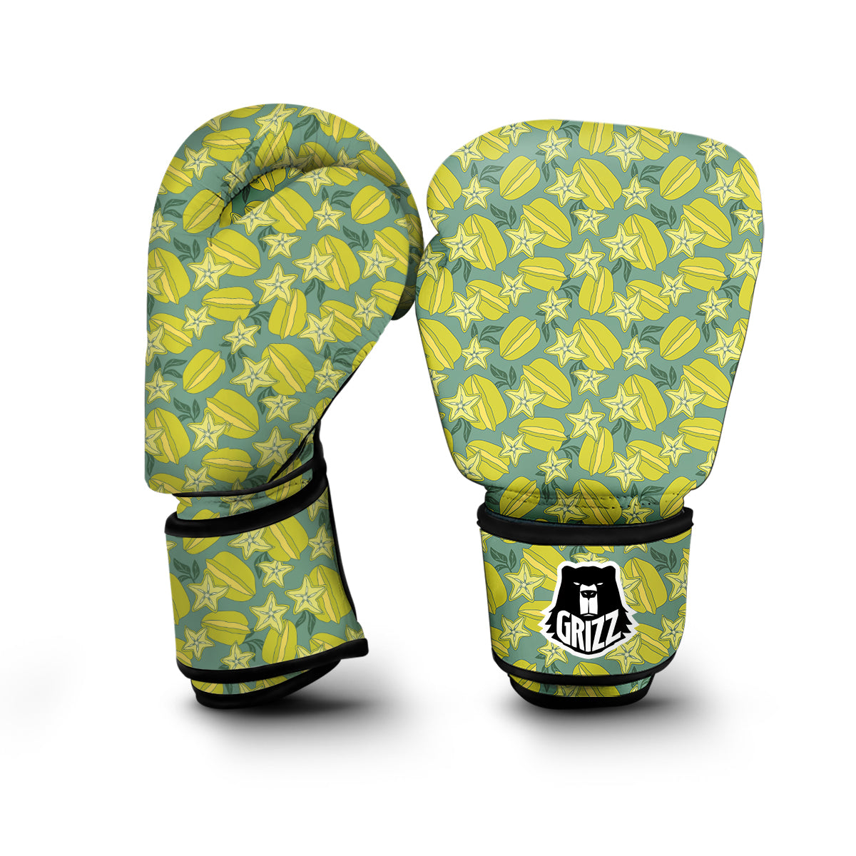 Corambola And Leaf Print Pattern Boxing Gloves-grizzshop