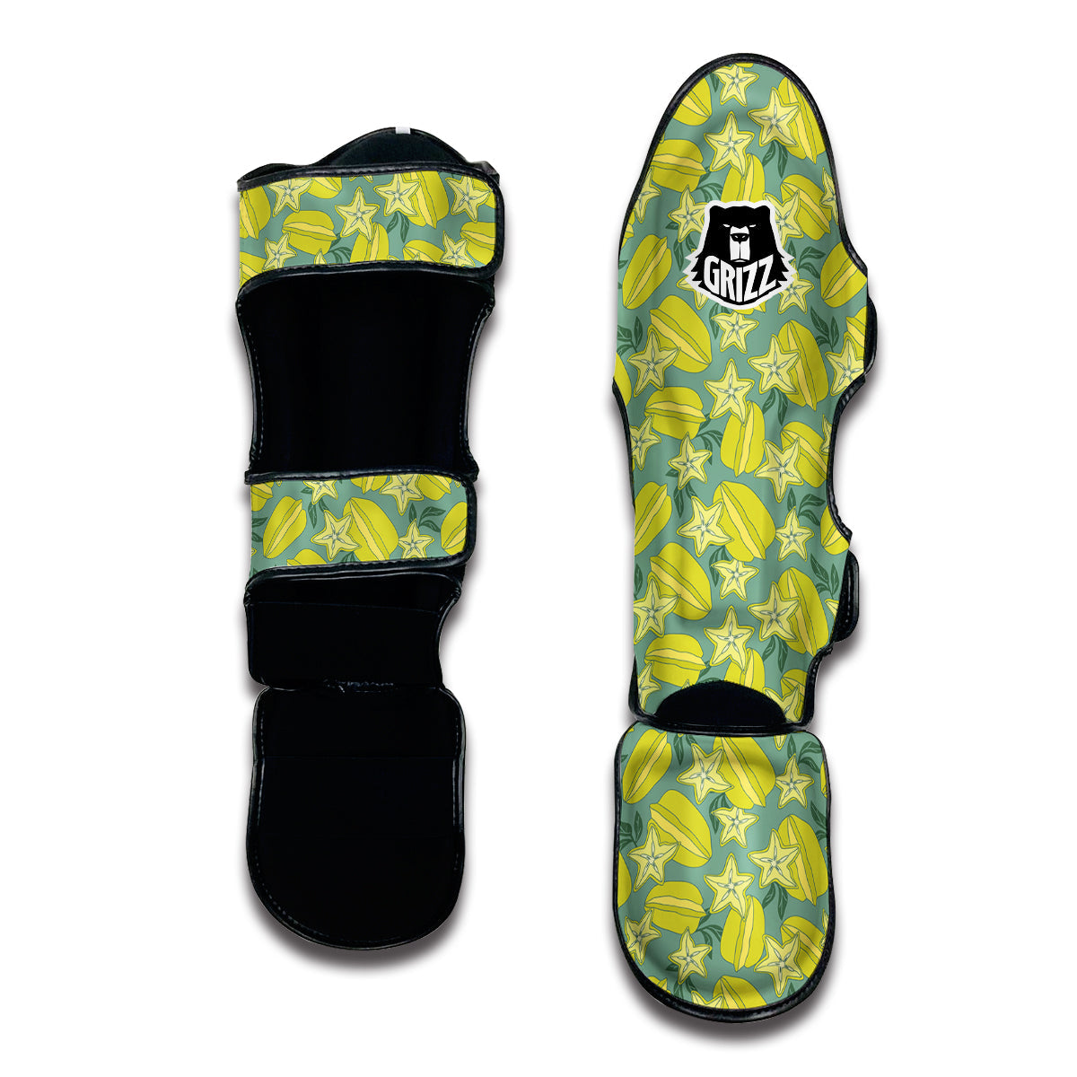 Corambola And Leaf Print Pattern Muay Thai Shin Guards-grizzshop