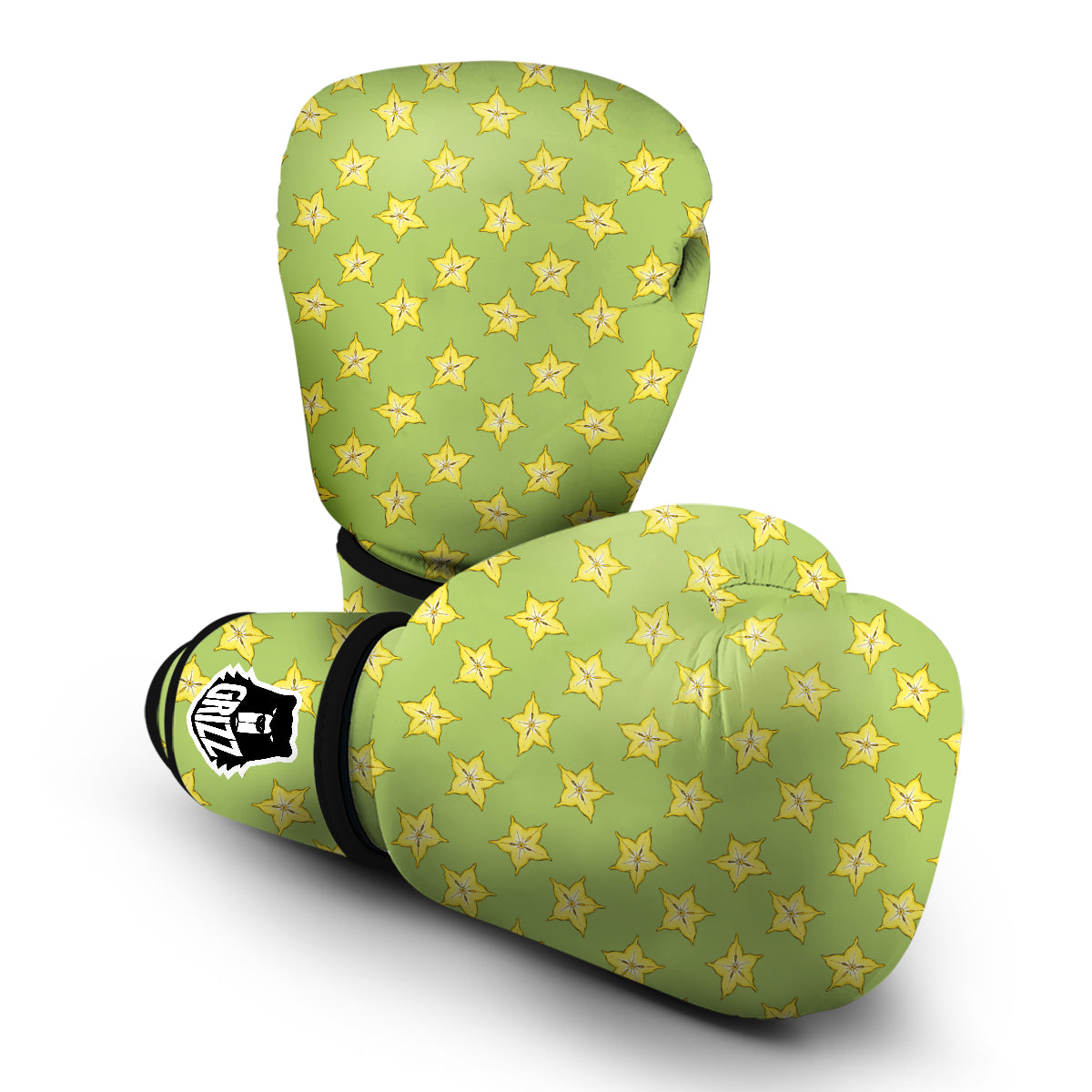 Corambola Green And Yellow Print Pattern Boxing Gloves-grizzshop