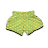 Corambola Green And Yellow Print Pattern Muay Thai Boxing Shorts-grizzshop