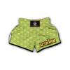 Corambola Green And Yellow Print Pattern Muay Thai Boxing Shorts-grizzshop