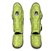 Corambola Green And Yellow Print Pattern Muay Thai Shin Guards-grizzshop