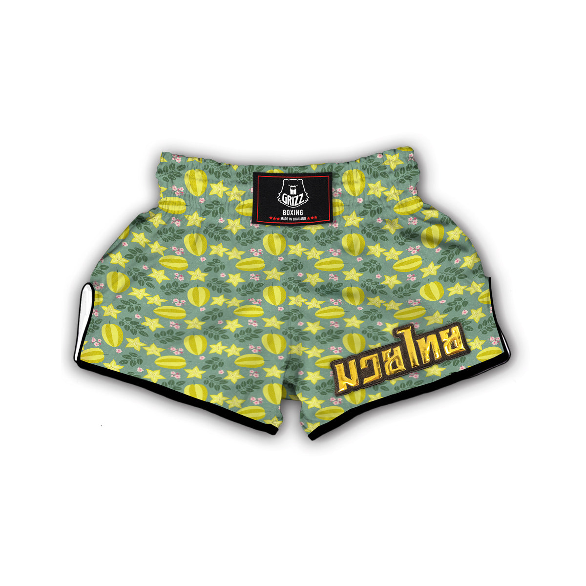 Corambola Vintage Print Pattern Muay Thai Boxing Shorts-grizzshop