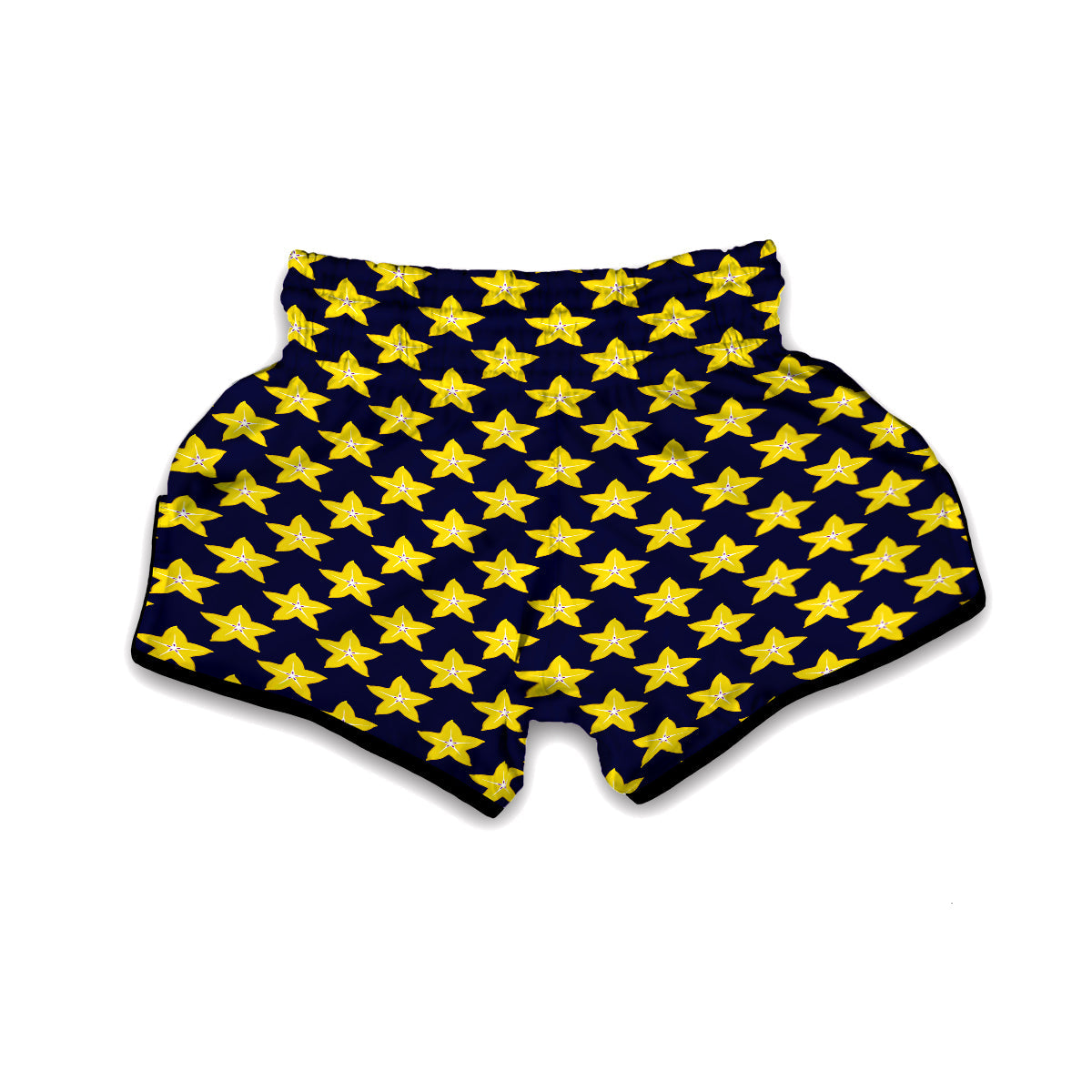 Corambola Yellow Print Pattern Muay Thai Boxing Shorts-grizzshop