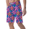 Cordyline Tropical Floral Print Men's Shorts-grizzshop