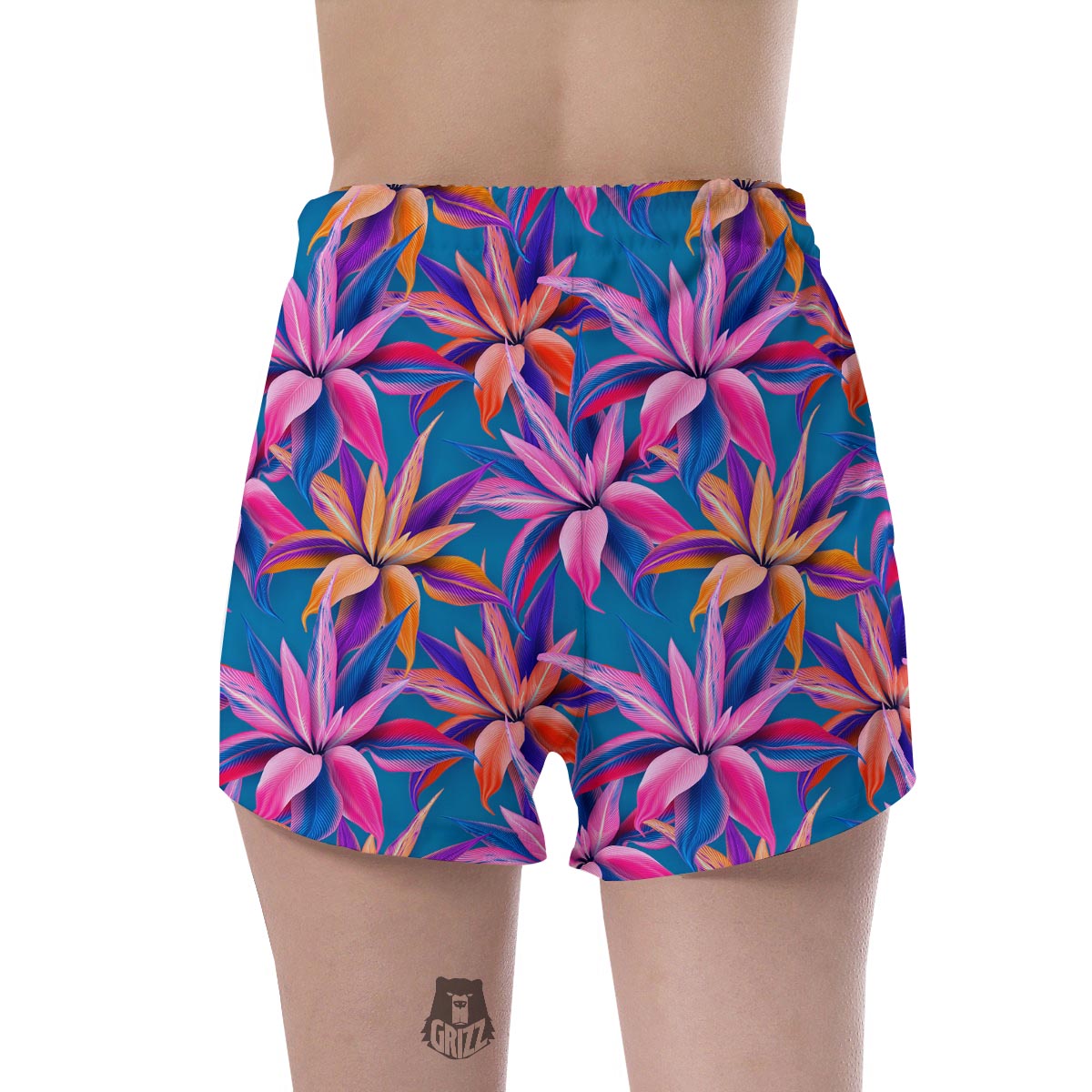 Cordyline Tropical Floral Print Women's Shorts-grizzshop