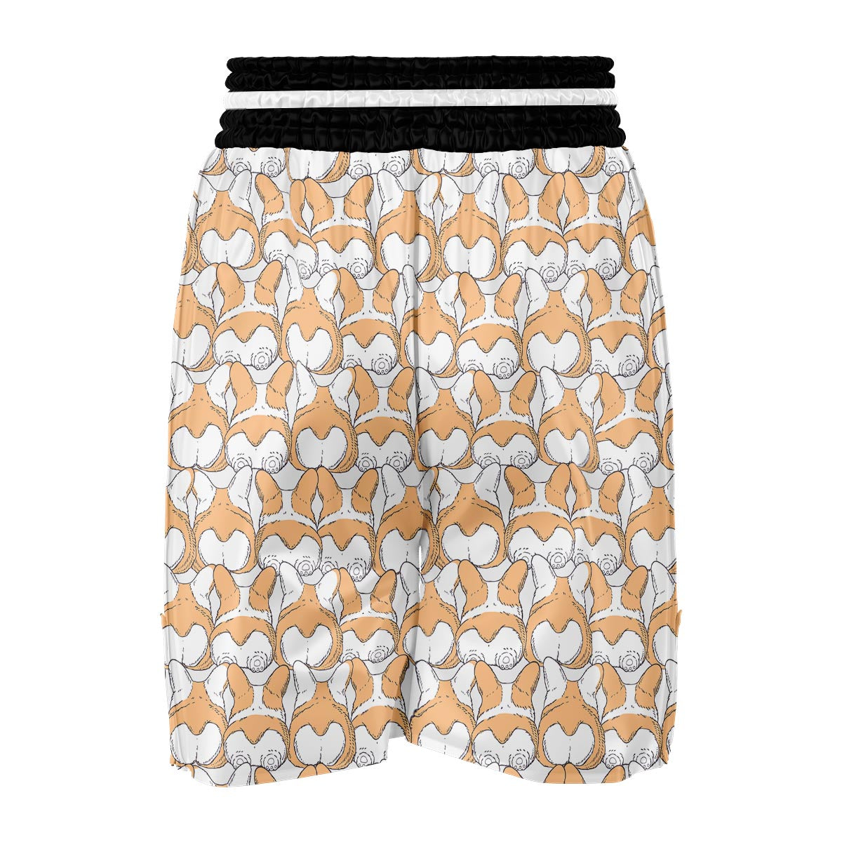 Corgi Butt Pattern Print Boxing Shorts-grizzshop
