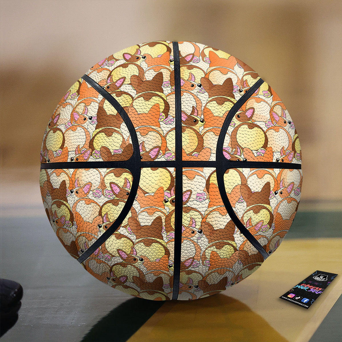 Corgi Butt Print Pattern Basketball-grizzshop