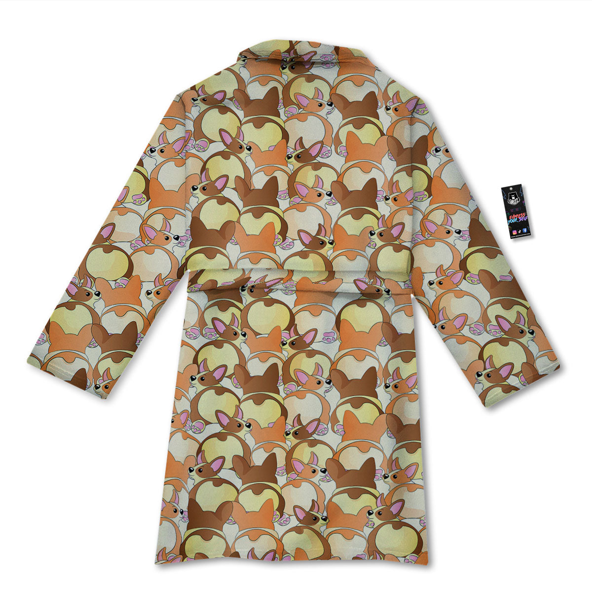 Corgi Butt Print Pattern Bathrobe-grizzshop