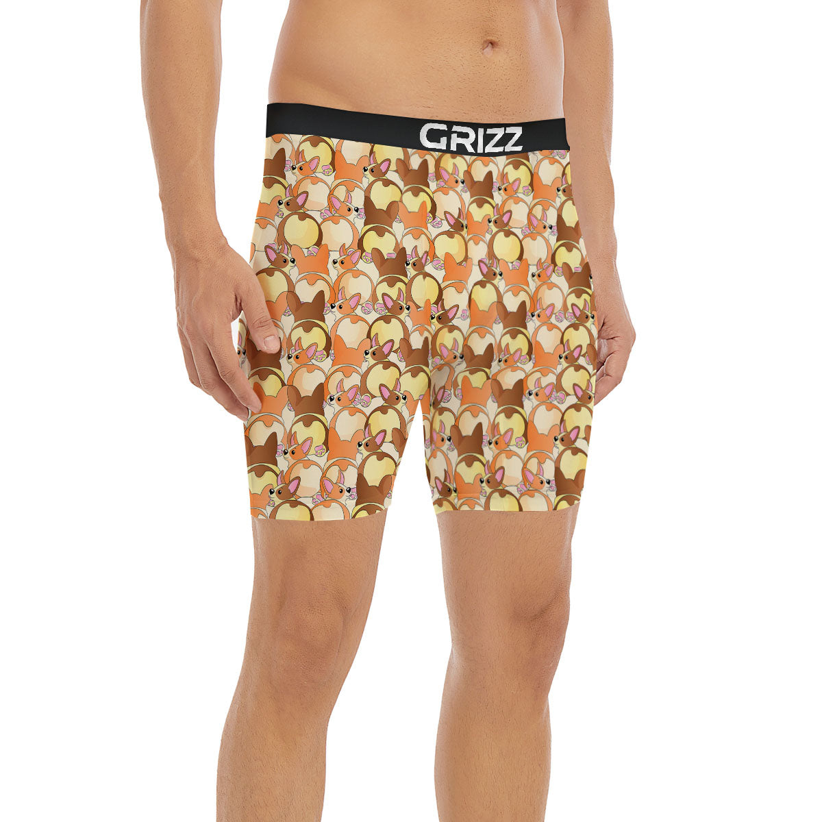 Corgi Butt Print Pattern Boxer Briefs-grizzshop