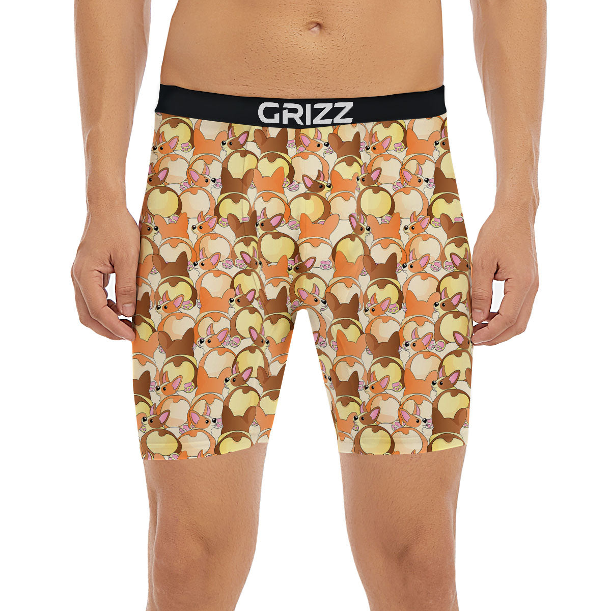 Corgi Butt Print Pattern Boxer Briefs-grizzshop