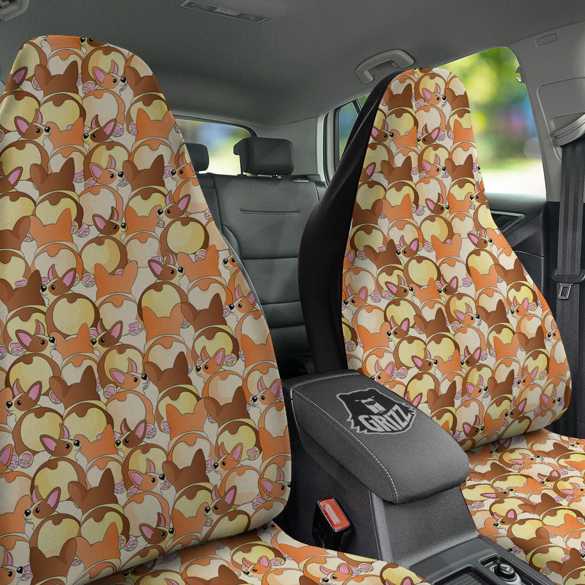 Corgi Butt Print Pattern Car Seat Covers-grizzshop