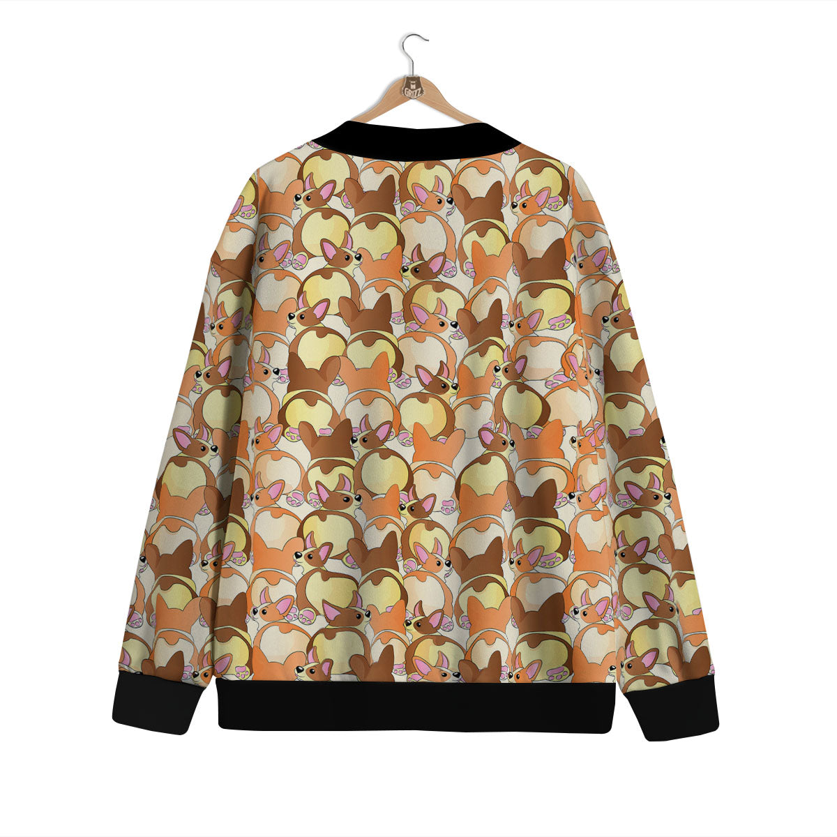 Corgi Butt Print Pattern Cardigan-grizzshop