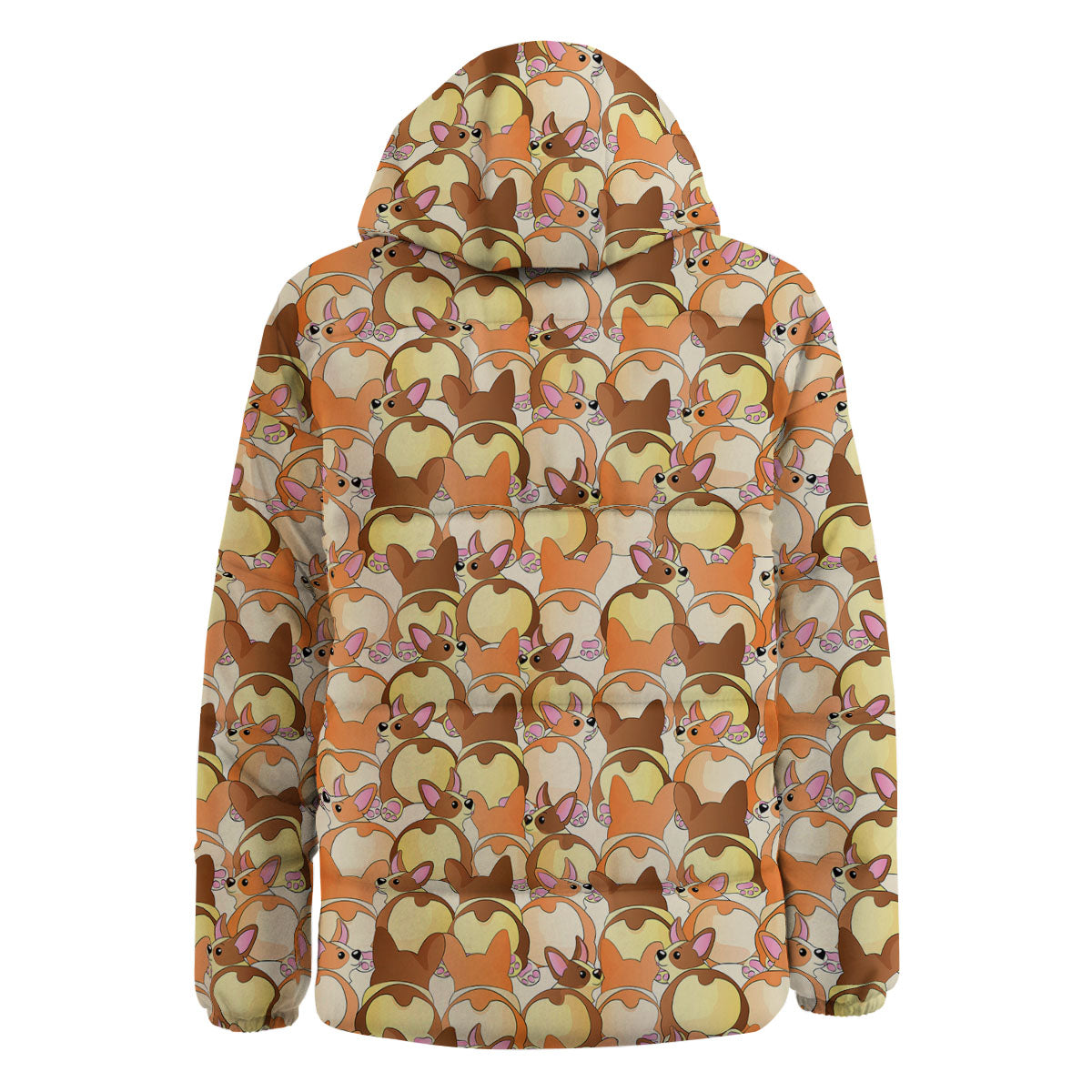 Corgi Butt Print Pattern Down Jacket-grizzshop