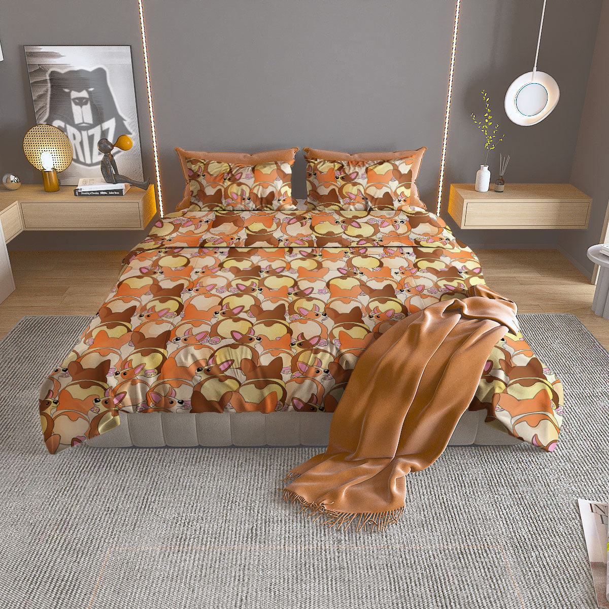 Donut Girly Unicorn Print Pattern Duvet Cover Bedding Set