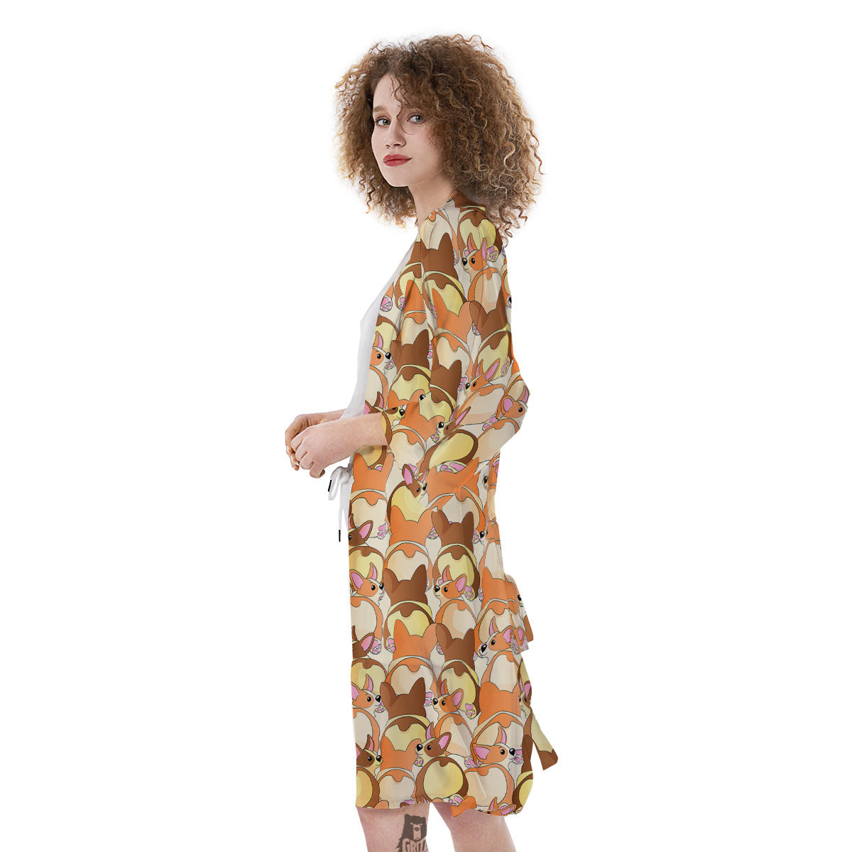 Corgi Butt Print Pattern Kimono-grizzshop