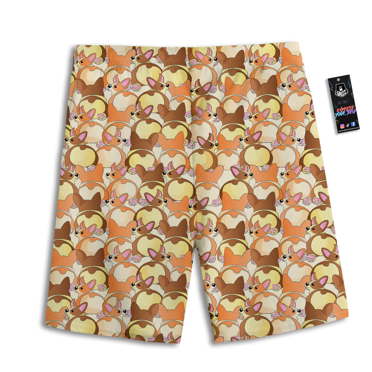 Corgi Butt Print Pattern Men's Athletic Shorts