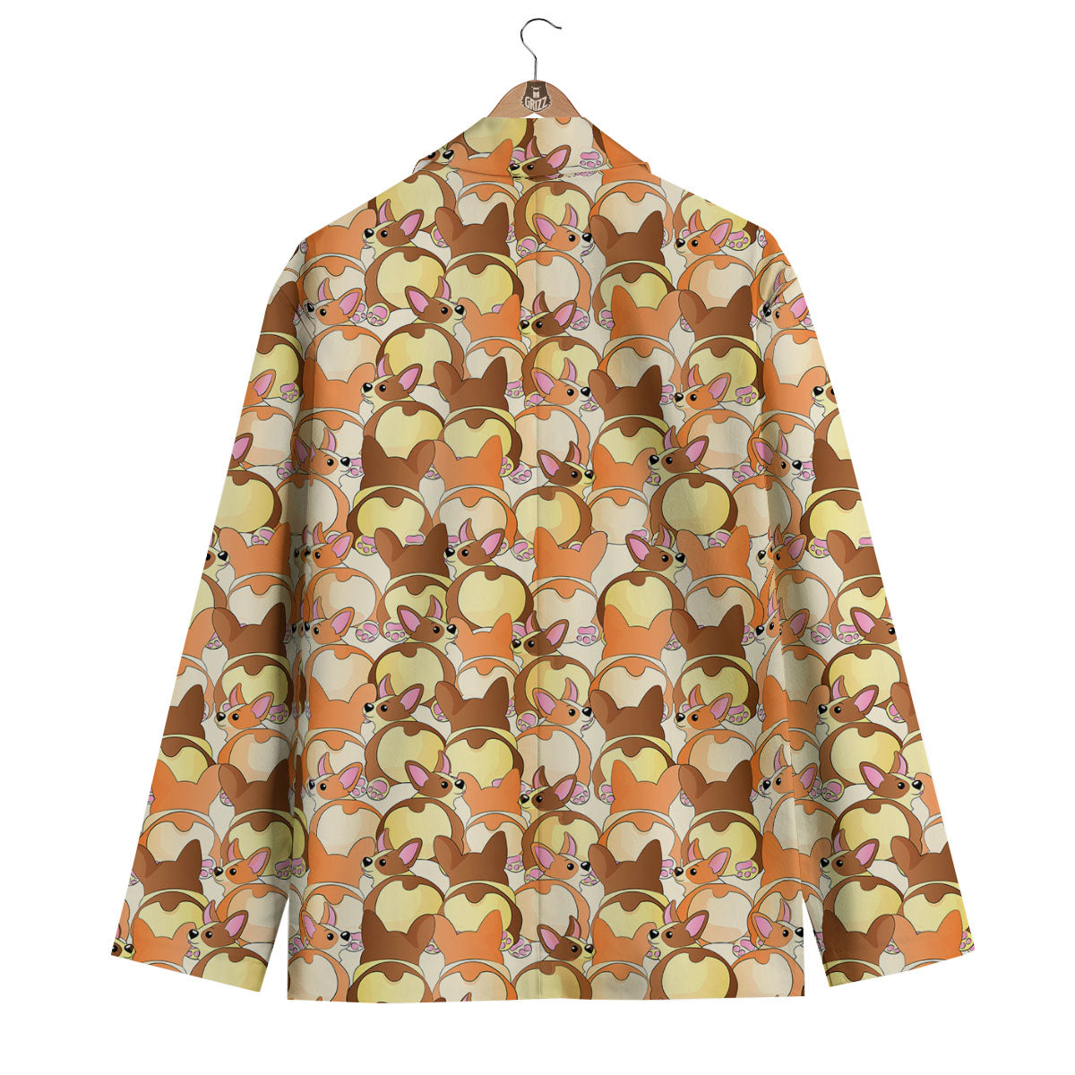 Corgi Butt Print Pattern Men's Blazer-grizzshop
