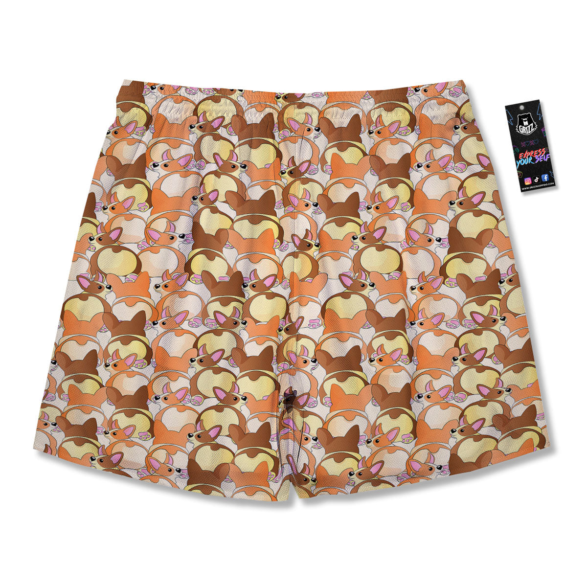 Corgi Butt Print Pattern Men's Running Shorts-grizzshop