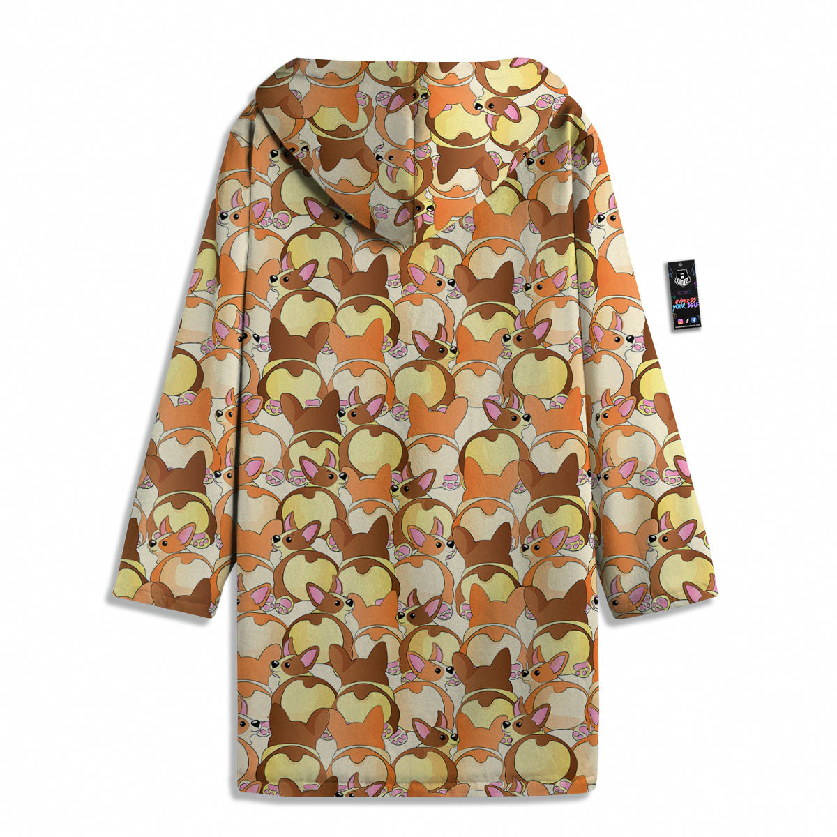 Corgi Butt Print Pattern Men's Windbreaker Jacket-grizzshop