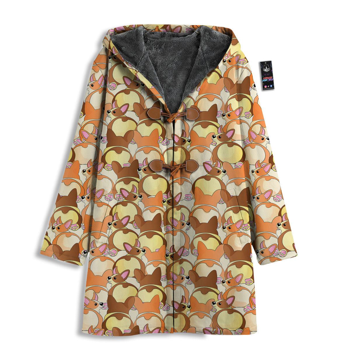 Corgi Butt Print Pattern Men's Windbreaker Jacket-grizzshop