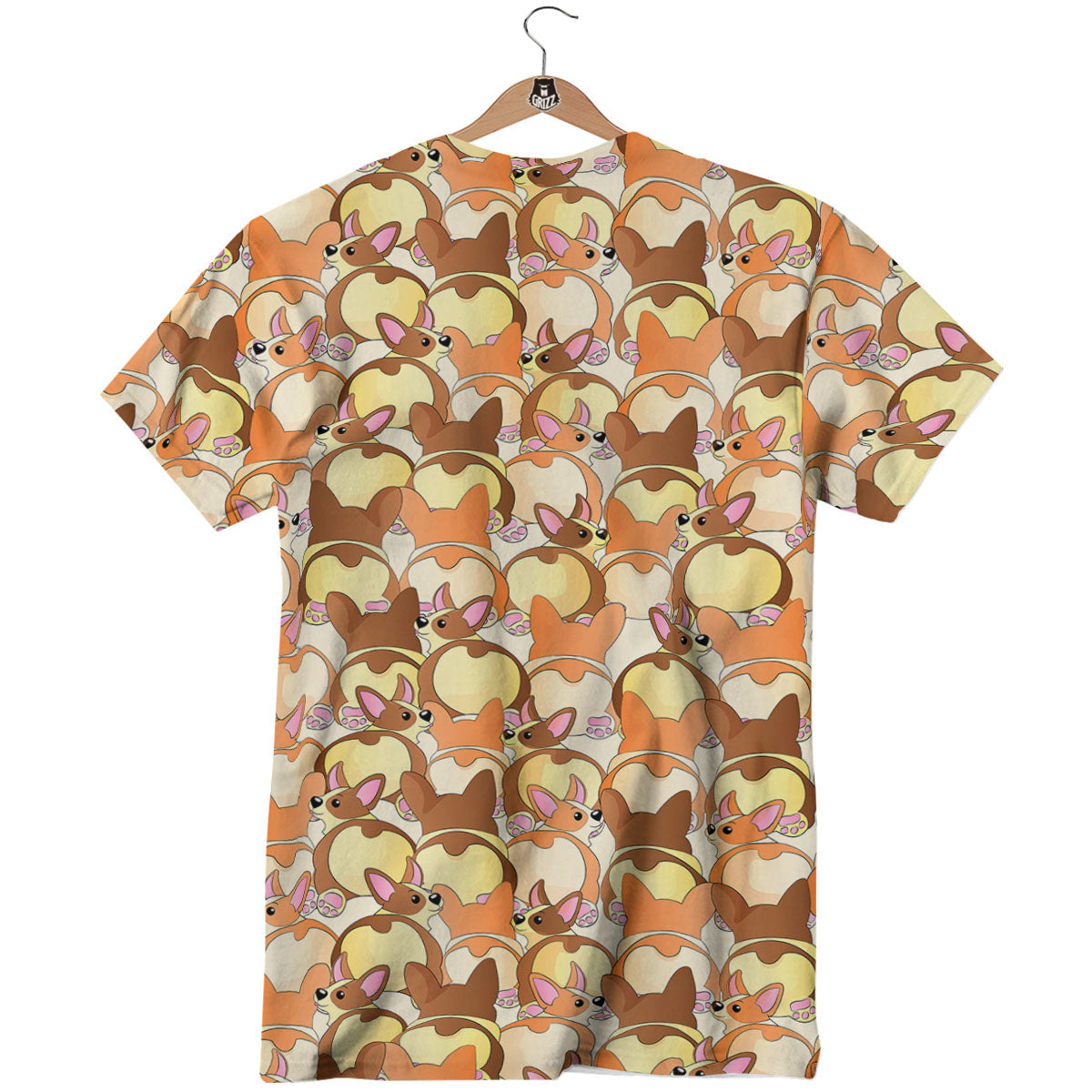 Corgi Butt Print Pattern T-Shirt-grizzshop