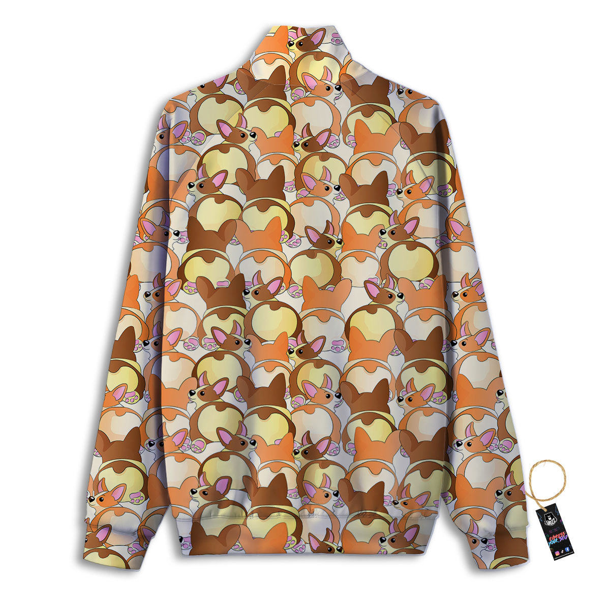 Corgi Butt Print Pattern Track Jacket-grizzshop