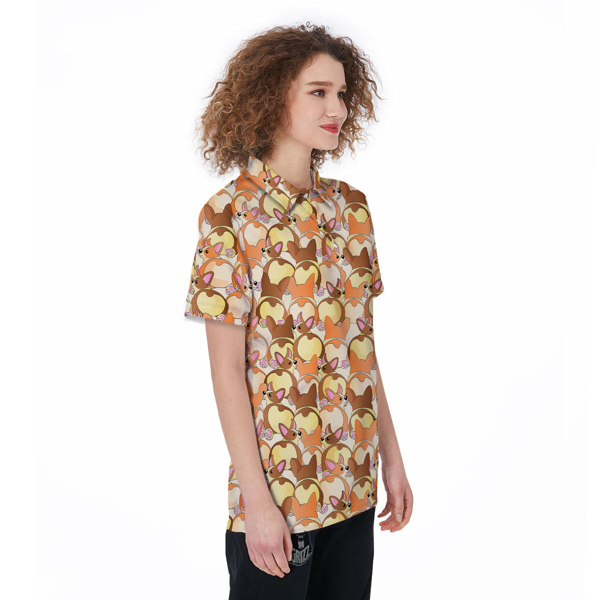 Corgi Butt Print Pattern Women's Golf Shirts-grizzshop