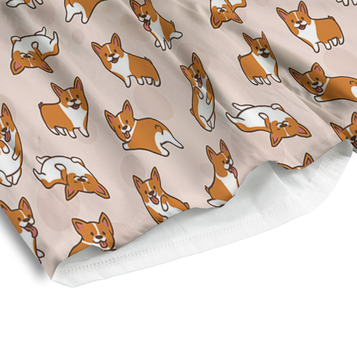 Corgi Cartoon Print Pattern Men's Athletic Shorts