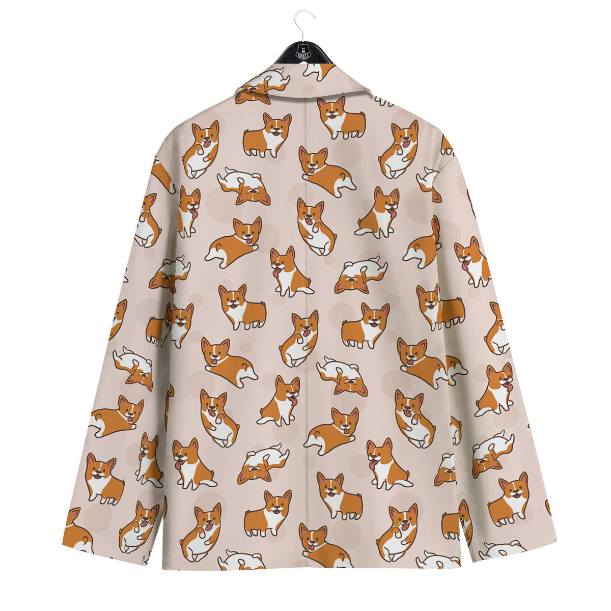 Corgi Cartoon Print Pattern Men's Sport Coat-grizzshop