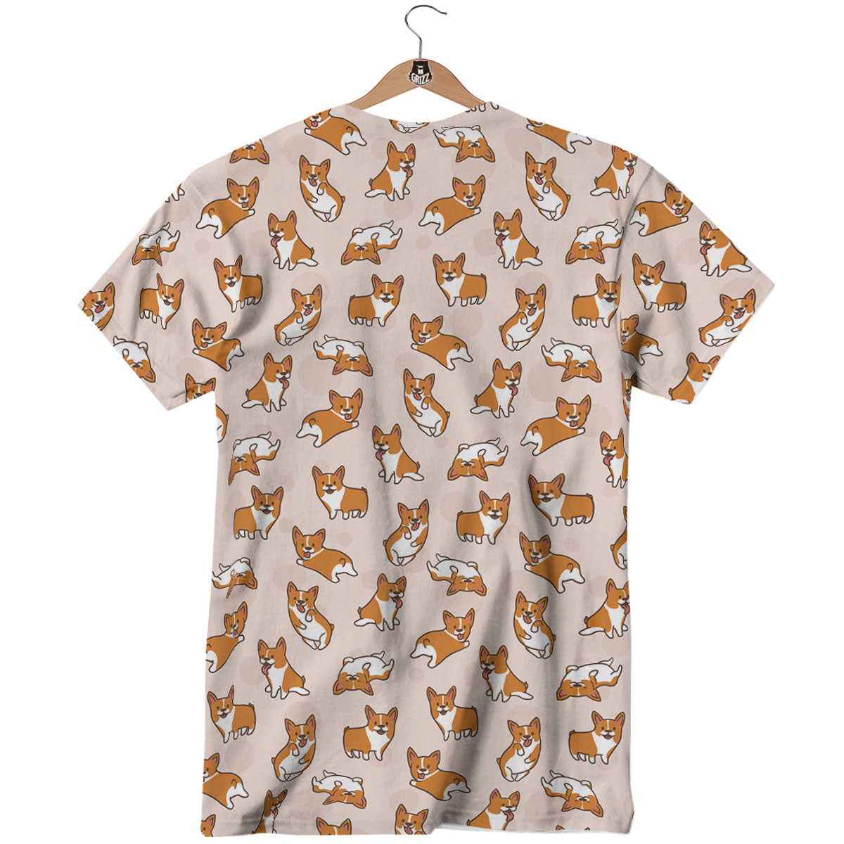 Corgi Cartoon Print Pattern T-Shirt-grizzshop
