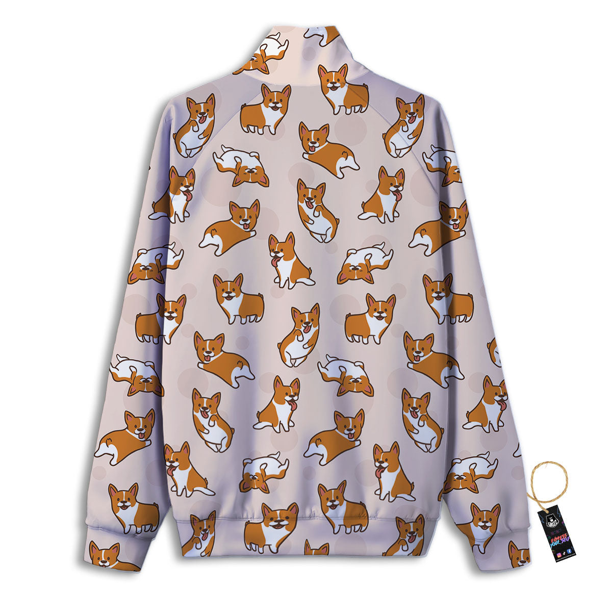 Corgi Cartoon Print Pattern Track Jacket-grizzshop