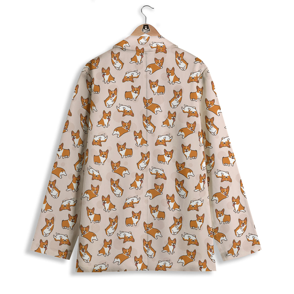 Corgi Cartoon Print Pattern Women's Blazer-grizzshop