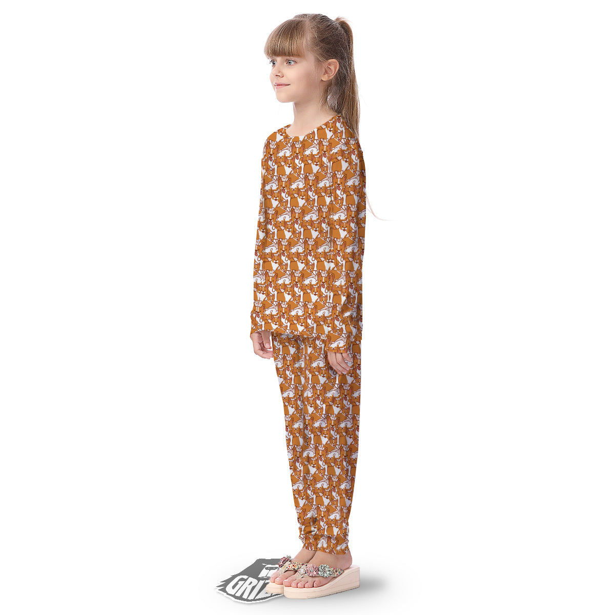 Corgi Cute Print Pattern Kid's Pajamas-grizzshop