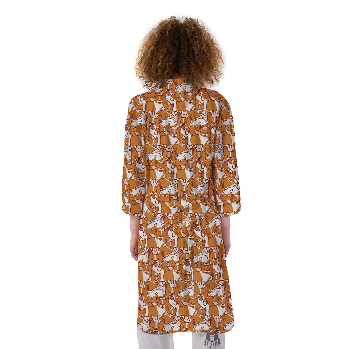 Corgi Cute Print Pattern Kimono-grizzshop