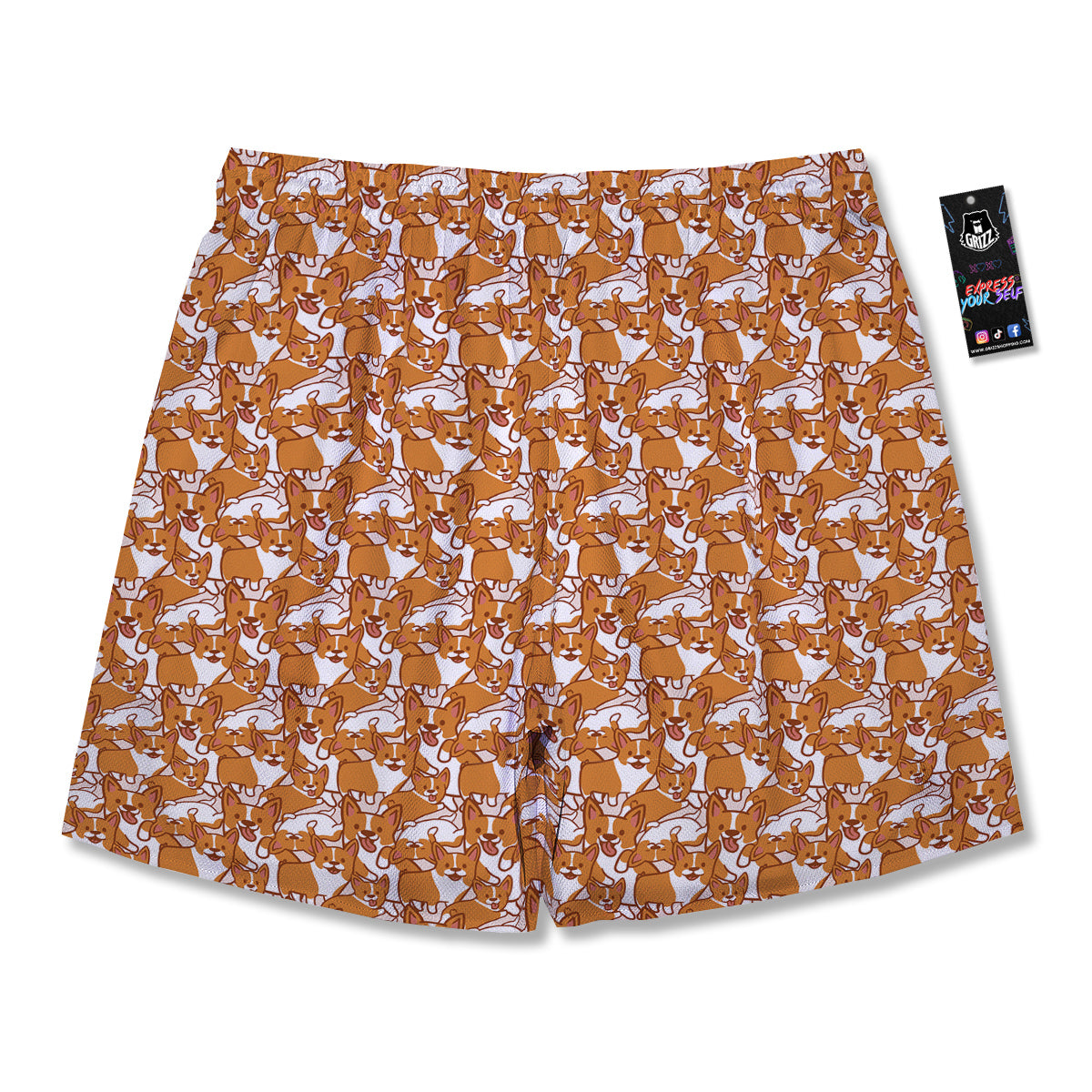 Corgi Cute Print Pattern Men's Running Shorts-grizzshop