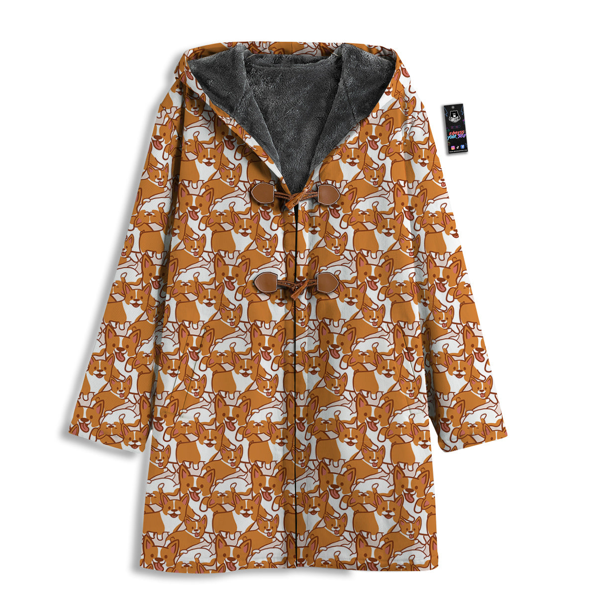 Corgi Cute Print Pattern Men's Windbreaker Jacket-grizzshop