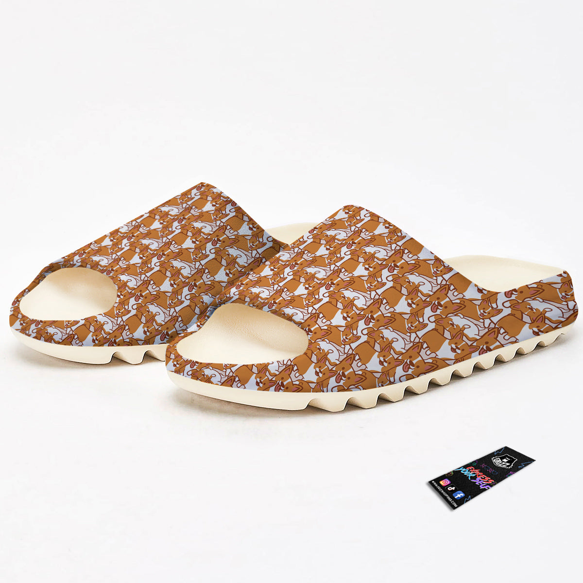 Corgi Cute Print Pattern Sandals-grizzshop