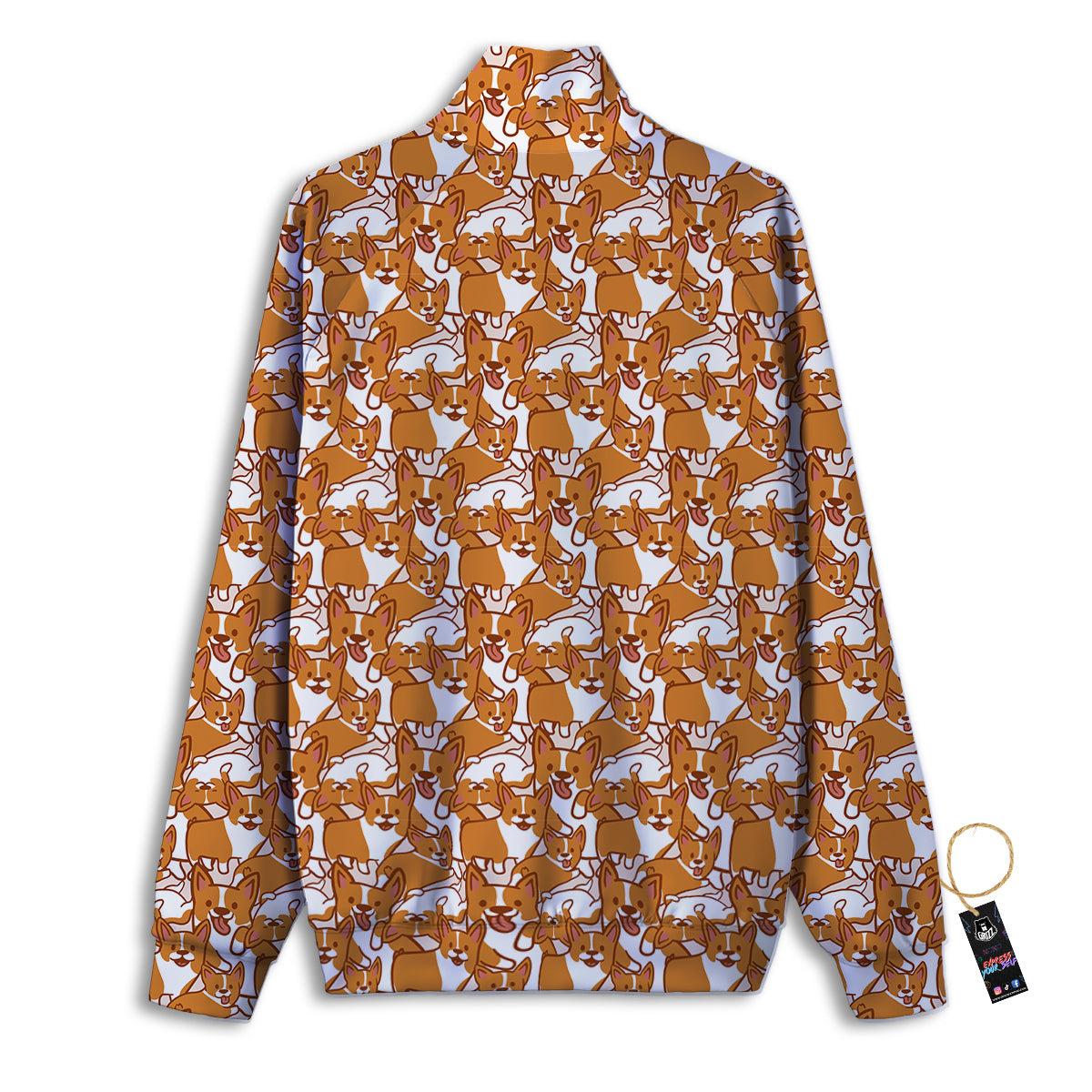Corgi Cute Print Pattern Track Jacket-grizzshop