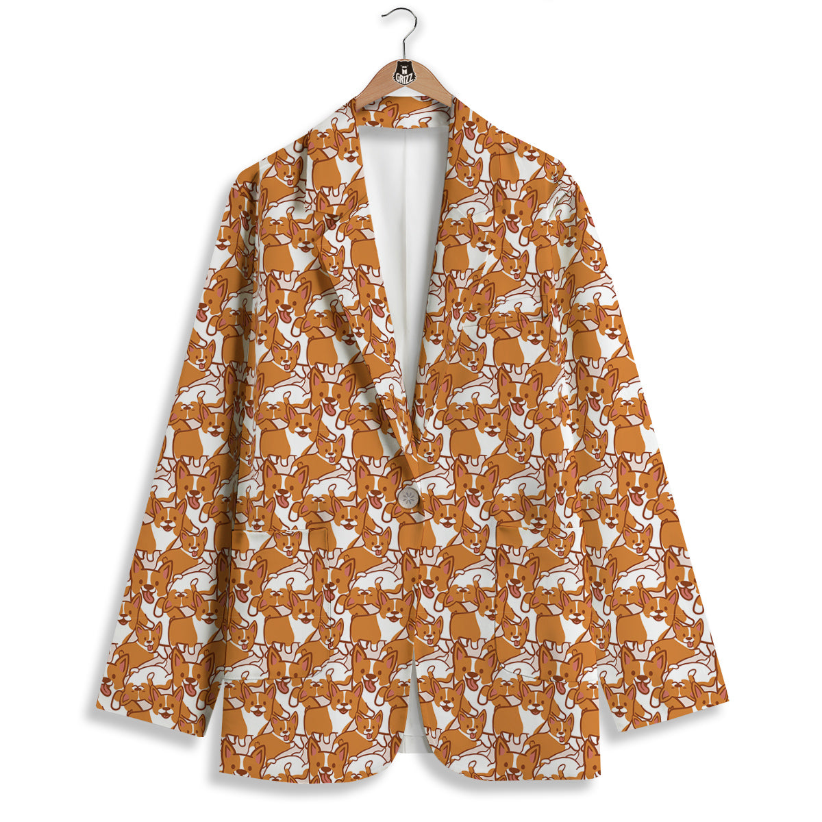 Corgi Cute Print Pattern Women's Blazer-grizzshop
