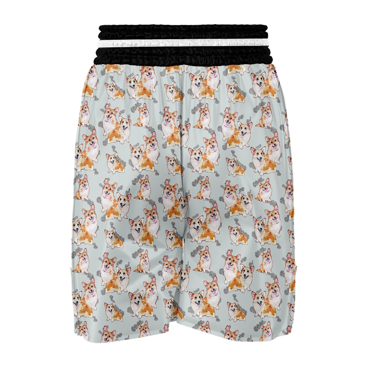 Corgi Gray Pastel Pattern Print Boxing Shorts-grizzshop
