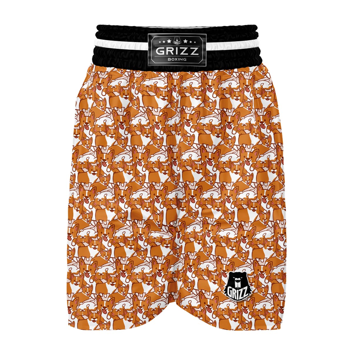Corgi Multi Pattern Print Boxing Shorts-grizzshop